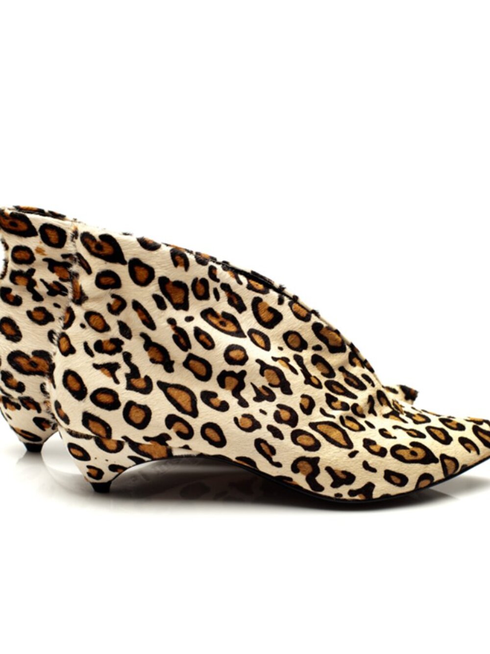 New HANDMADE Genuine Leather Animal Print Kitten Heel Bootie Boots NYC Designer - Picture 12 of 14